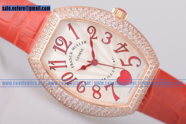 Franck Muller Heart Replica Watch Rose Gold Diamond Bezel 5002 M QZ C 6H D2 - Click Image to Close